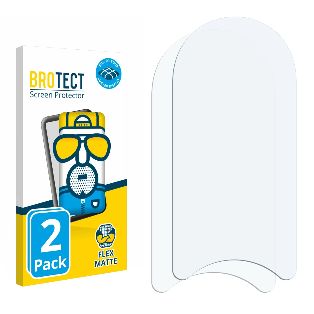 Front side of a product packaging with the brand logo BROTECT. Next to it is the corresponding screen protector.