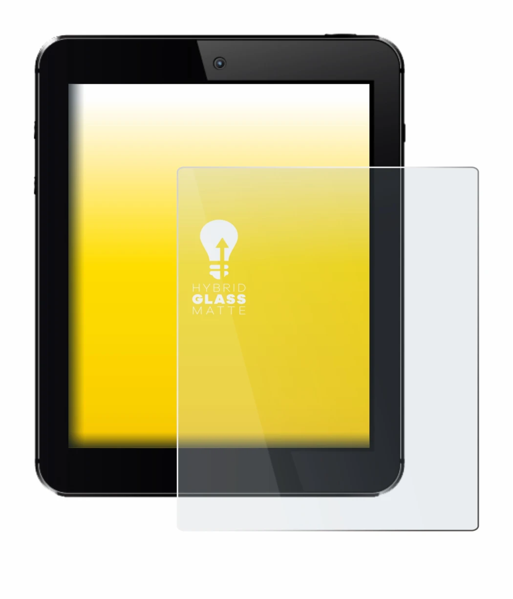 Image of the device with a wide variety of screen protectors.