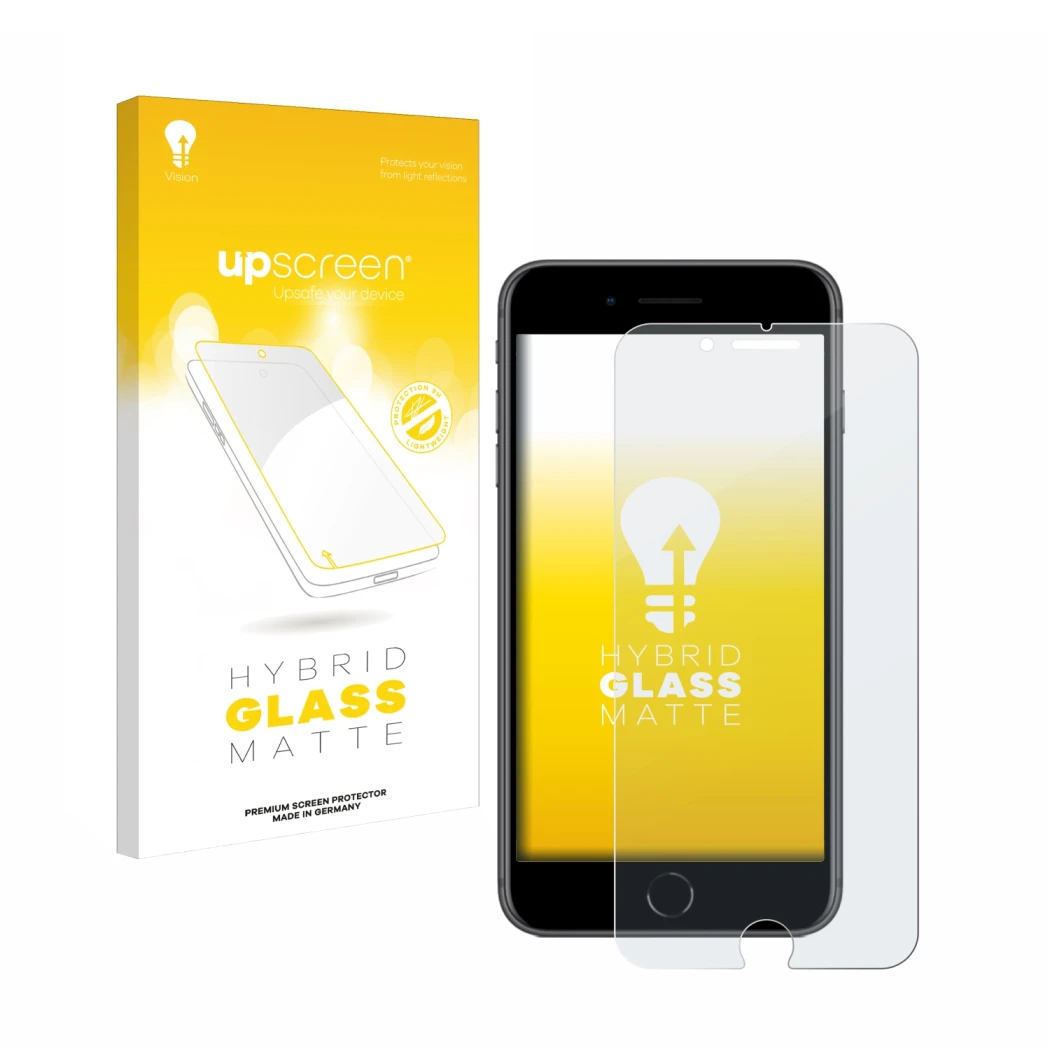 Front side of a product packaging with the brand logo upscreen. Next to it is the device Apple iPhone 8 Plus shown with the co