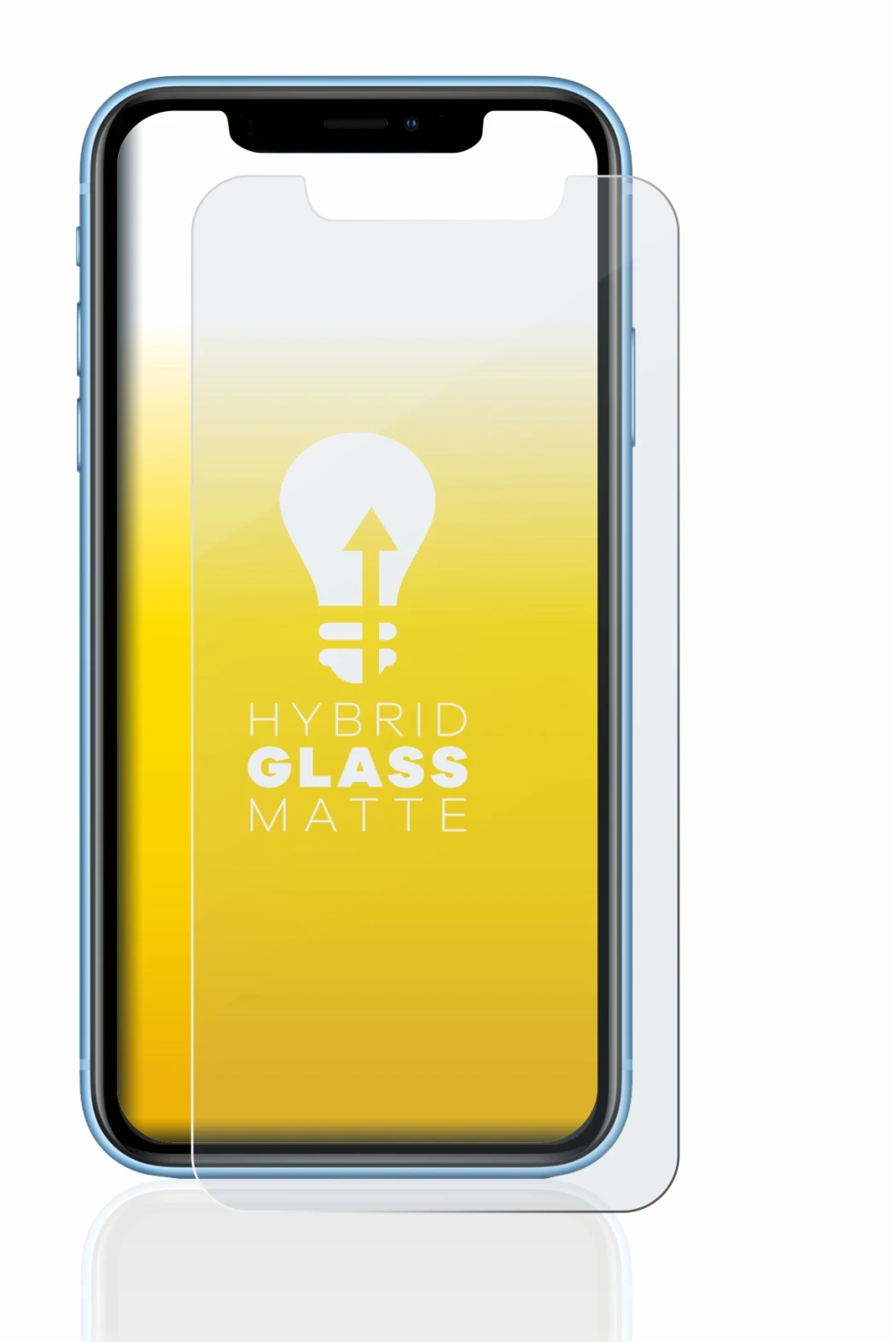 Image of the device Apple iPhone XR with a wide variety of screen protectors.