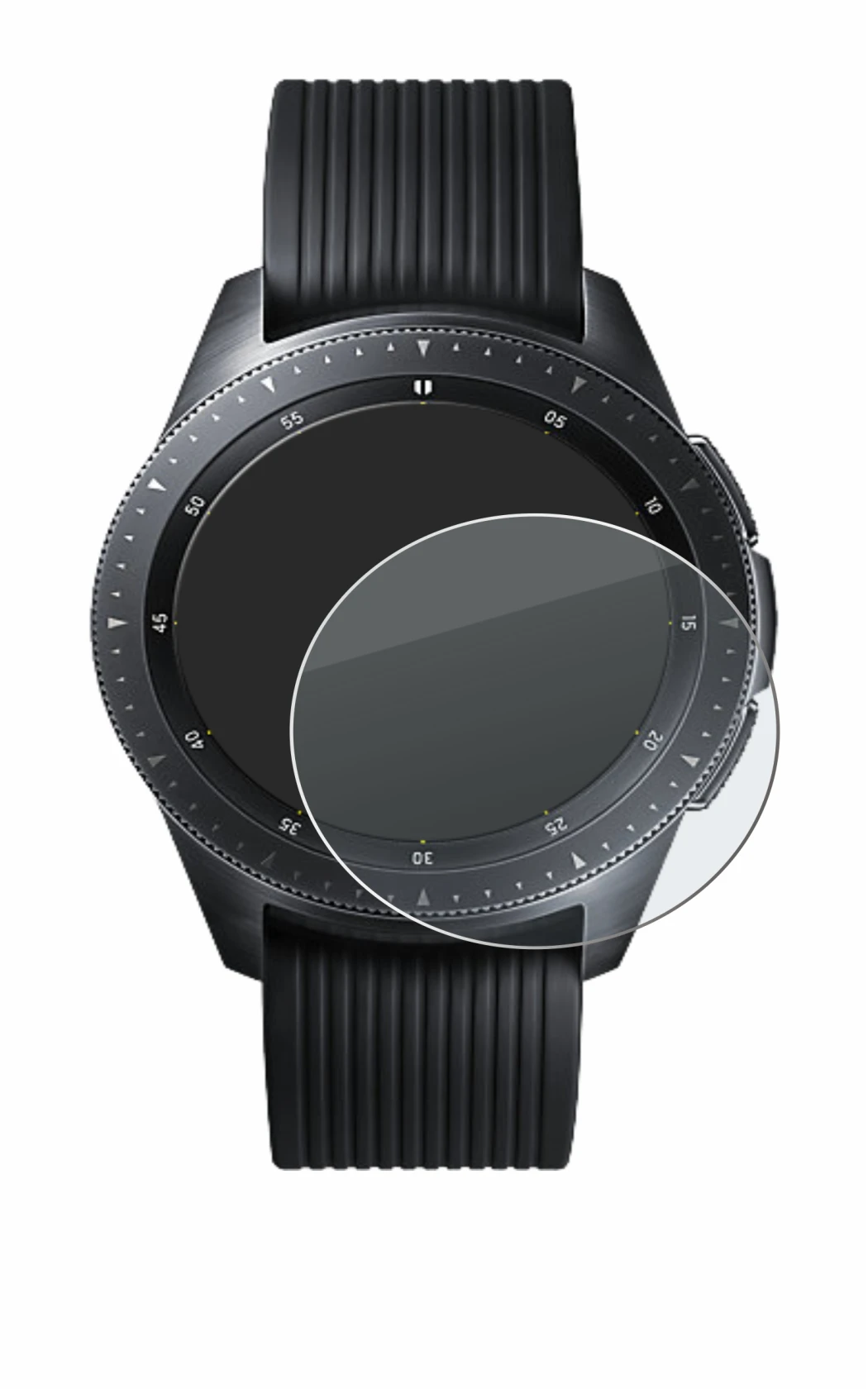 Image of the device Samsung Galaxy Watch (42 mm) with a wide variety of screen protectors.