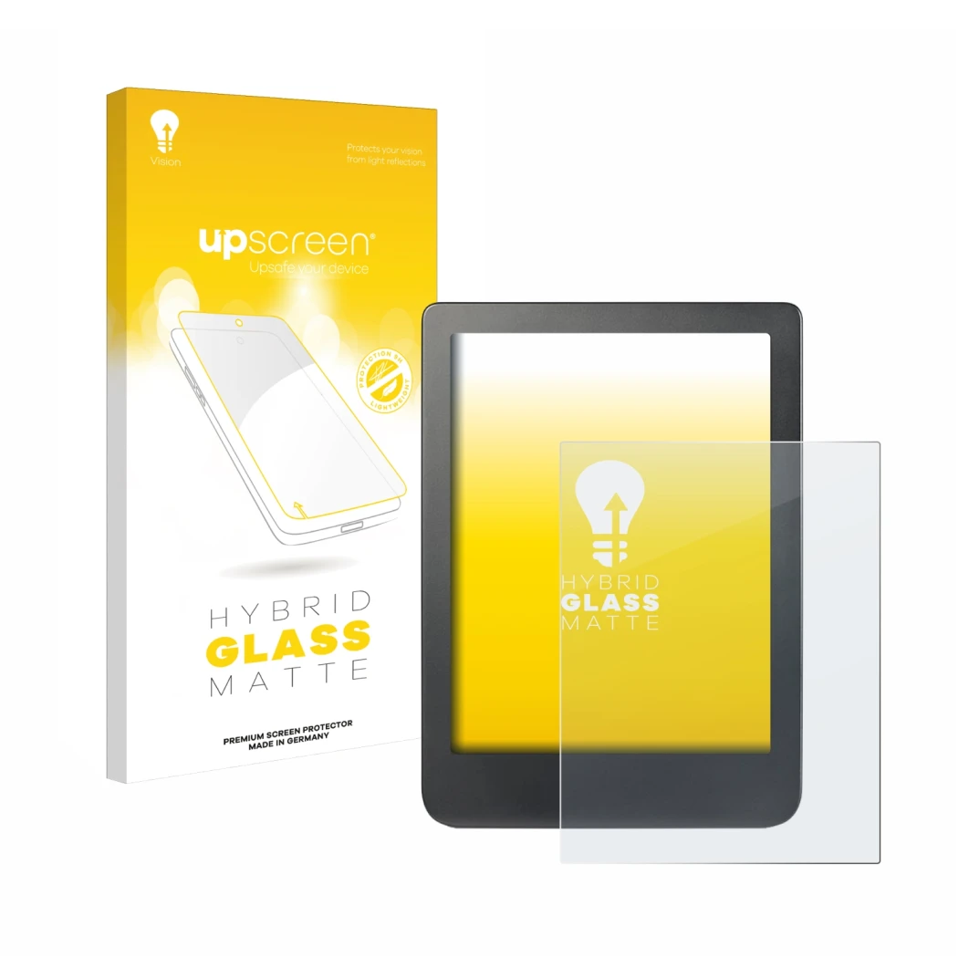 Front side of a product packaging with the brand logo upscreen. Next to it is the device Kobo Clara HD (6