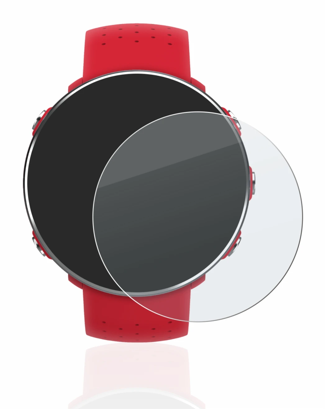 Image of the device Polar Vantage M with a wide variety of screen protectors.