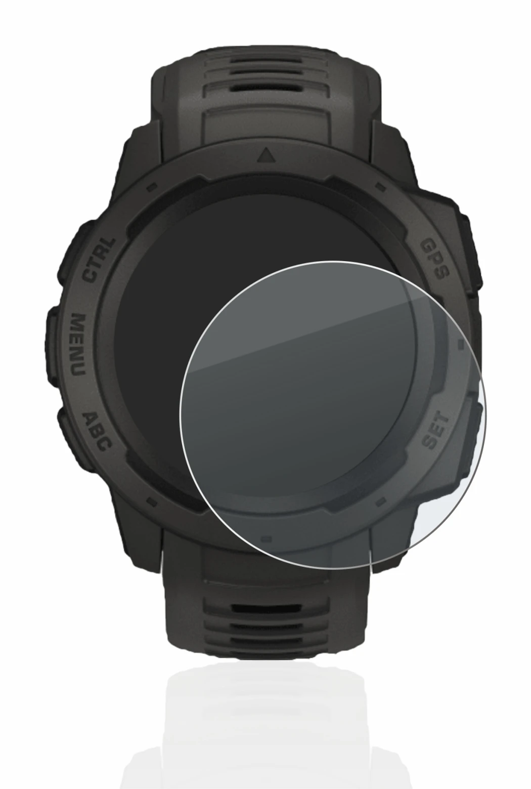 Image of the device Garmin Instinct with a wide variety of screen protectors.