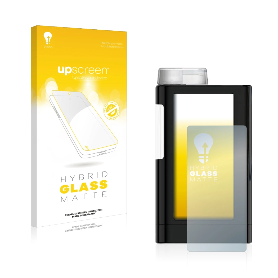 Front side of a product packaging with the brand logo upscreen. Next to it is the device Mylife YpsoPump shown with the corres