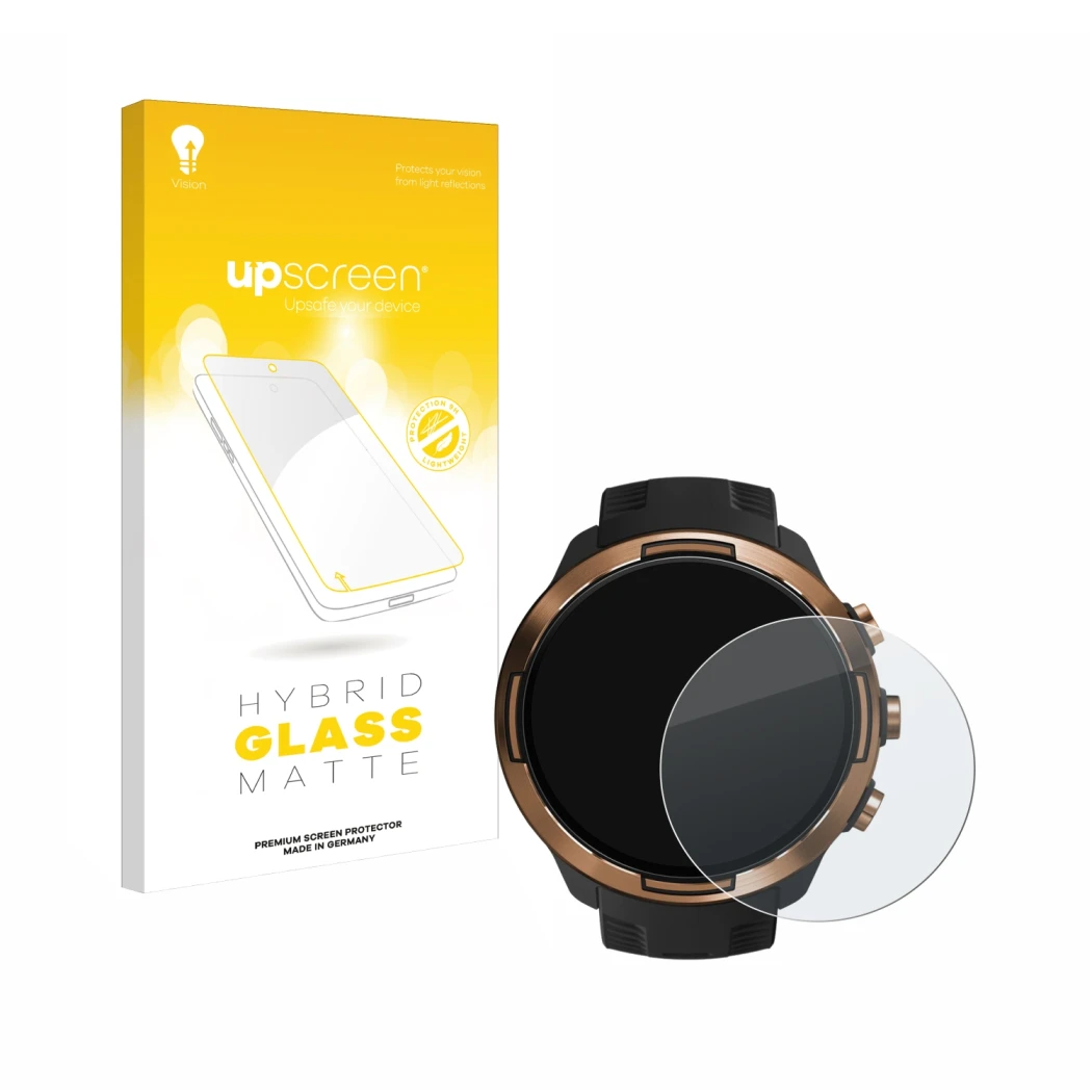 Front side of a product packaging with the brand logo upscreen. Next to it is the device Suunto 9 Baro shown with the correspo