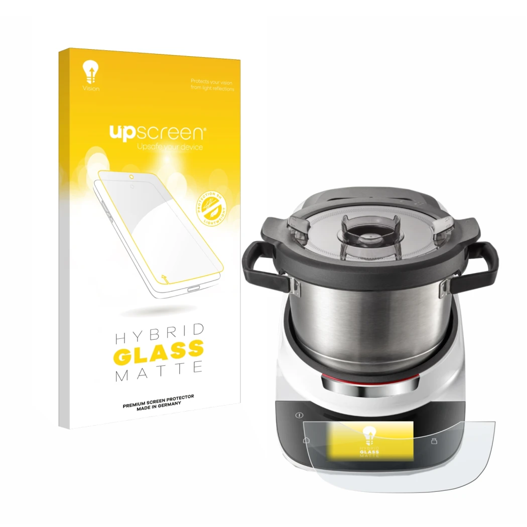 Front side of a product packaging with the brand logo upscreen. Next to it is the device Bosch Cookit shown with the correspon