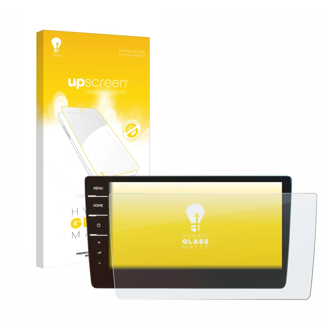 Front side of a product packaging with the brand logo upscreen. Next to it is the device Volkswagen Touran 2019 Discover Pro 9