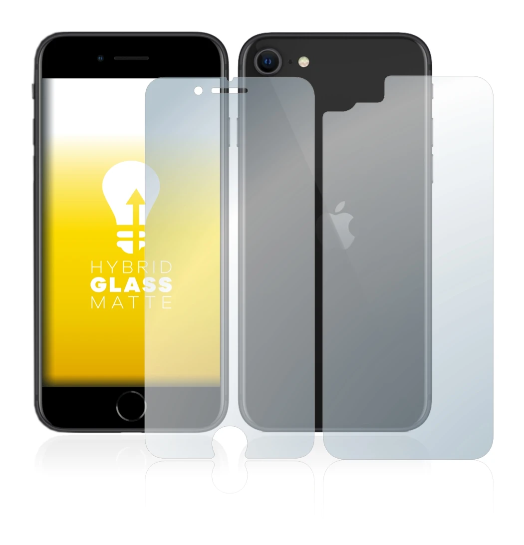 Image of the device Apple iPhone SE 2 2020 (Front+Back) with a wide variety of screen protectors.