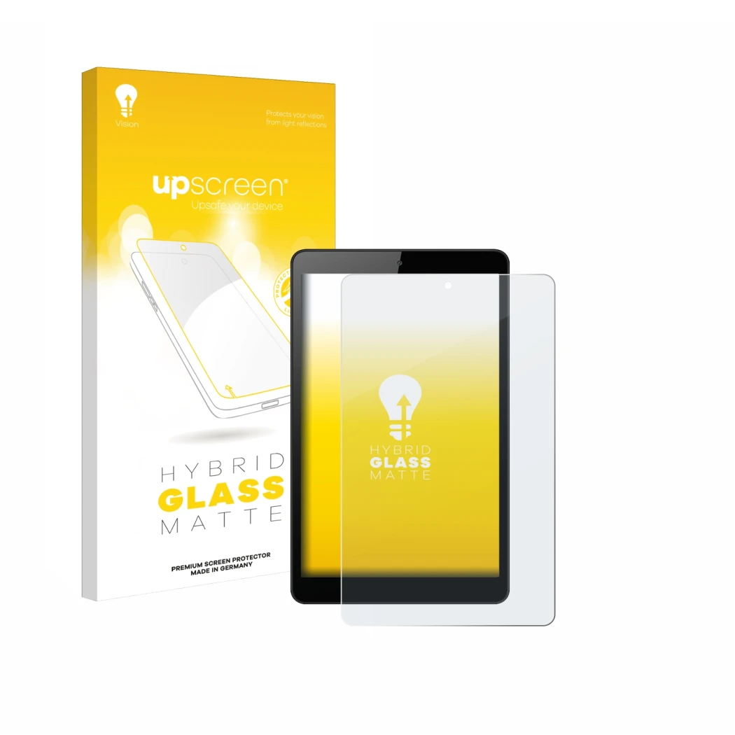 Front side of a product packaging with the brand logo upscreen. Next to it is the device Huawei MediaPad M5 Lite 8