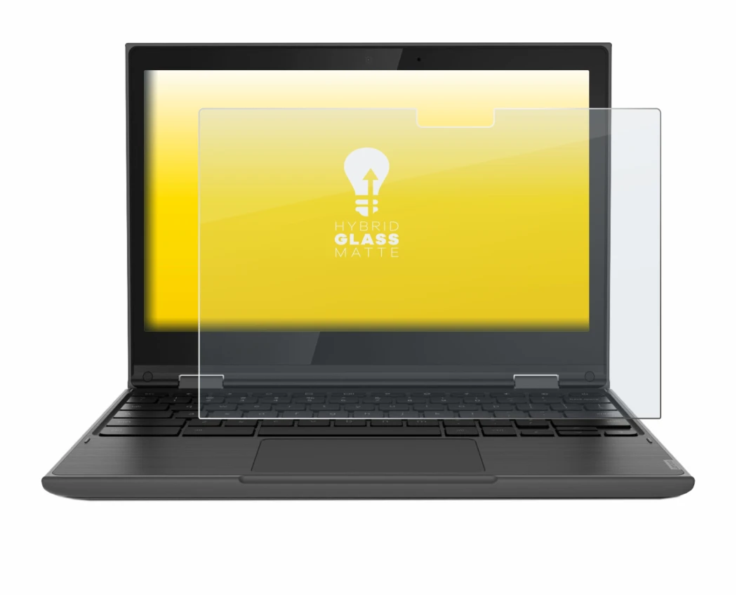 Image of the device Lenovo 300e (2nd Gen.) with a wide variety of screen protectors.