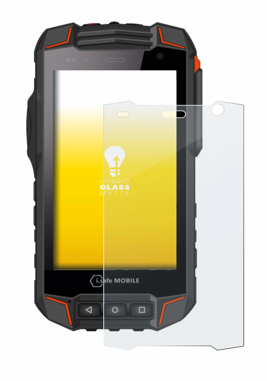 Image of the device i.safe MOBILE IS530.1 with a wide variety of screen protectors.