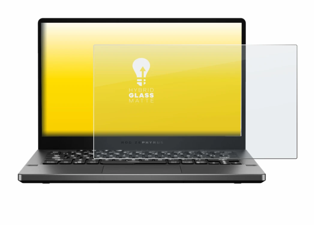 Image of the device ASUS ROG Zephyrus G14 GA401 with a wide variety of screen protectors.