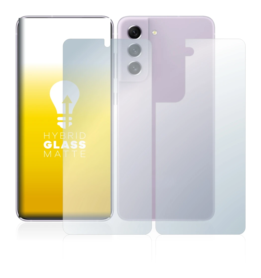 Image of the device Samsung Galaxy S21 FE 5G (Front+Back) with a wide variety of screen protectors.