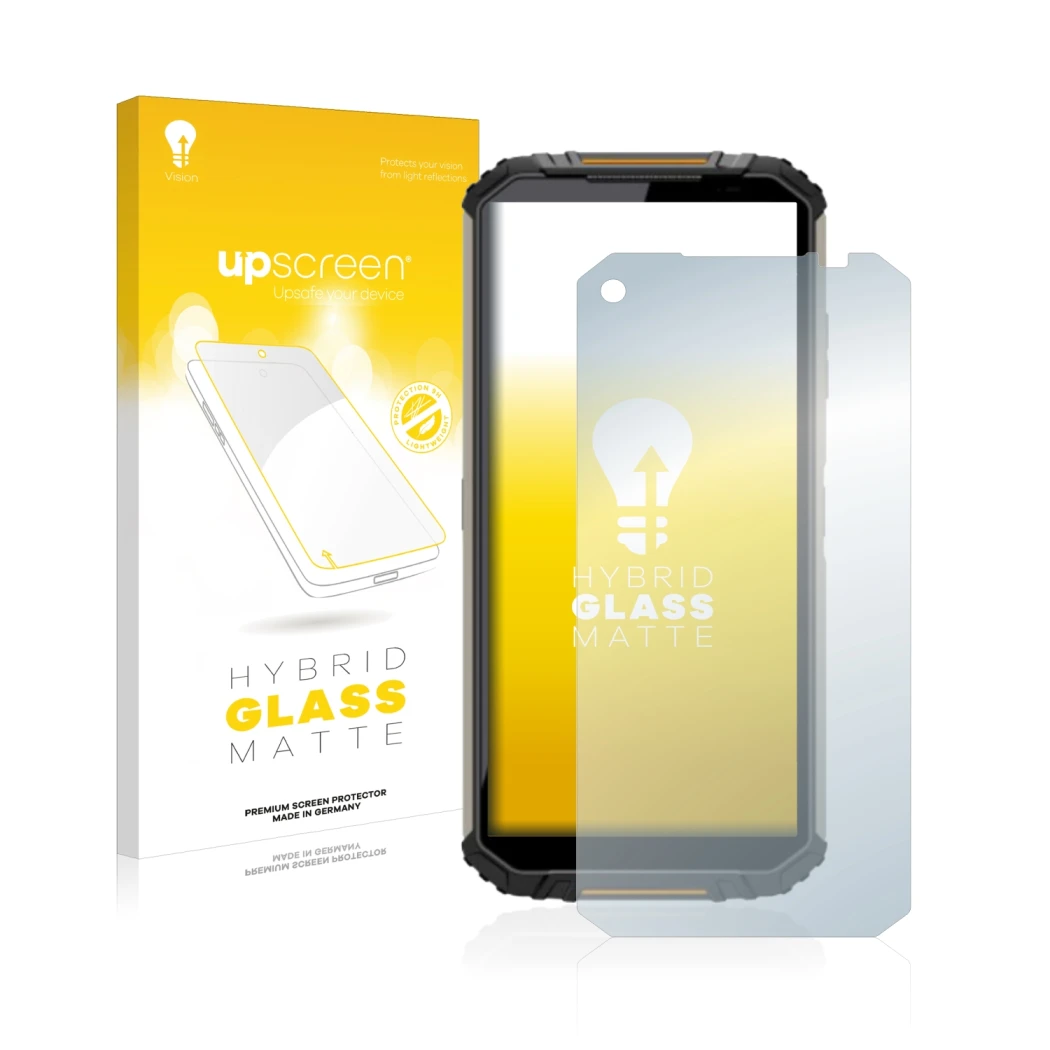 Front side of a product packaging with the brand logo upscreen. Next to it is the device Oukitel WP16 shown with the correspon