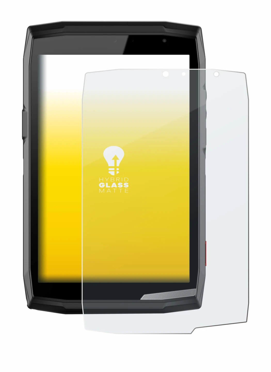 Image of the device Crosscall Core T5 with a wide variety of screen protectors.