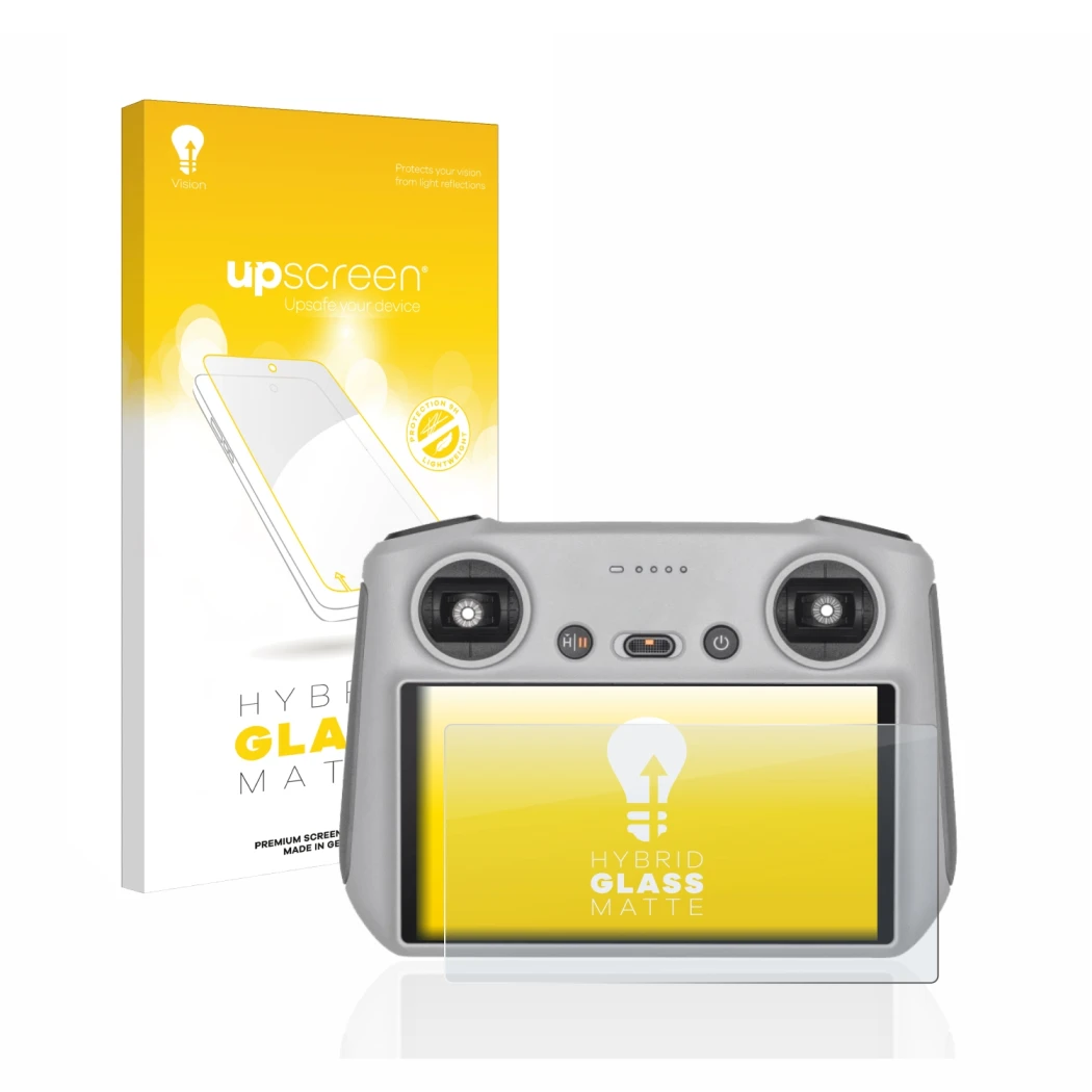 Front side of a product packaging with the brand logo upscreen. Next to it is the device DJI RC Controller shown with the corr