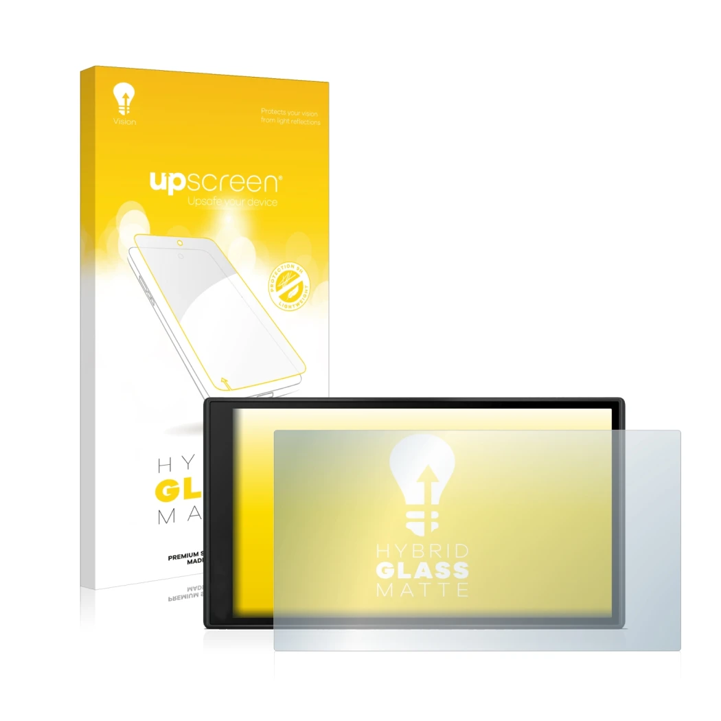 Front side of a product packaging with the brand logo upscreen. Next to it is the device Garmin DriveSmart 66 shown with the c