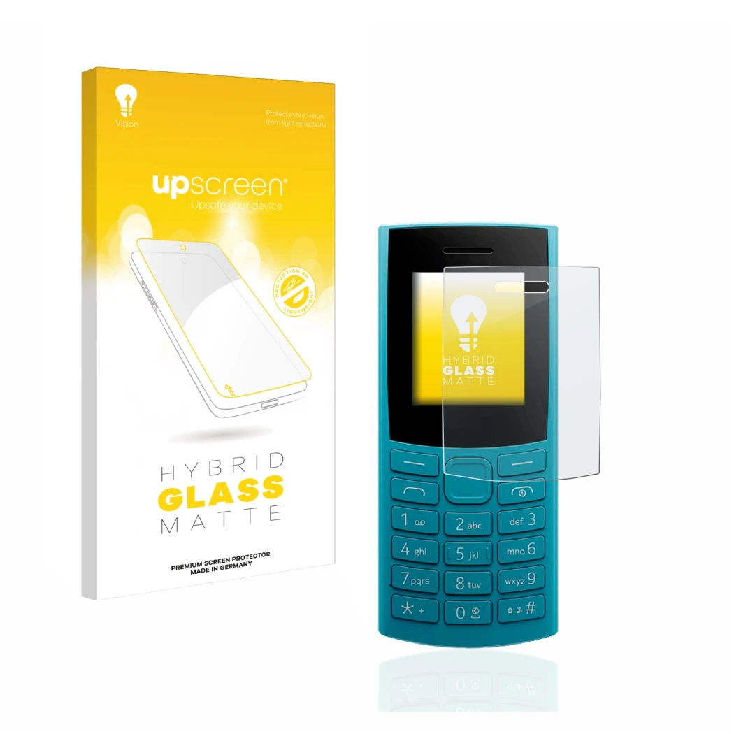 Front side of a product packaging with the brand logo upscreen. Next to it is the device Nokia 105 4G (2023) shown with the co