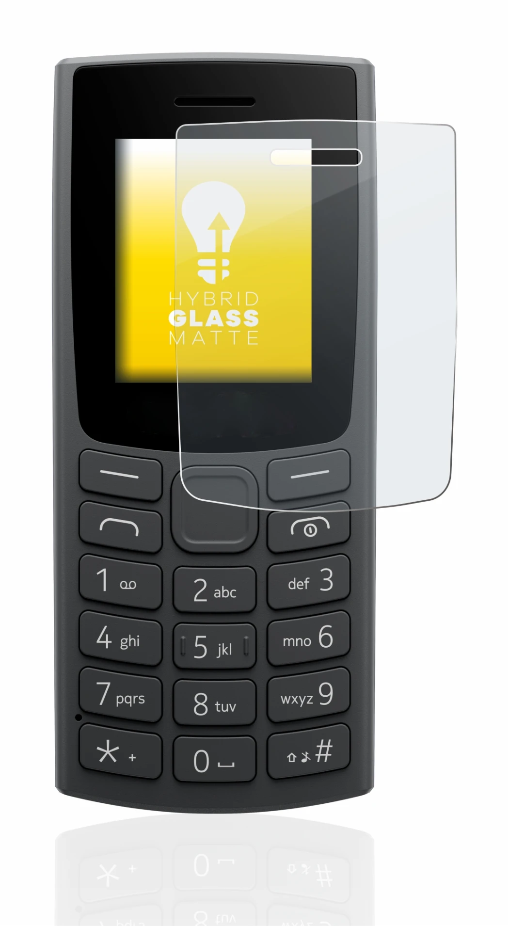 Image of the device Nokia 105 (2023) with a wide variety of screen protectors.