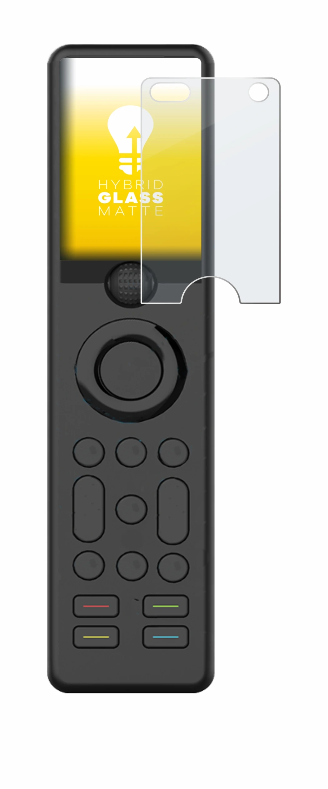 Image of the device Sofabaton X1 with a wide variety of screen protectors.