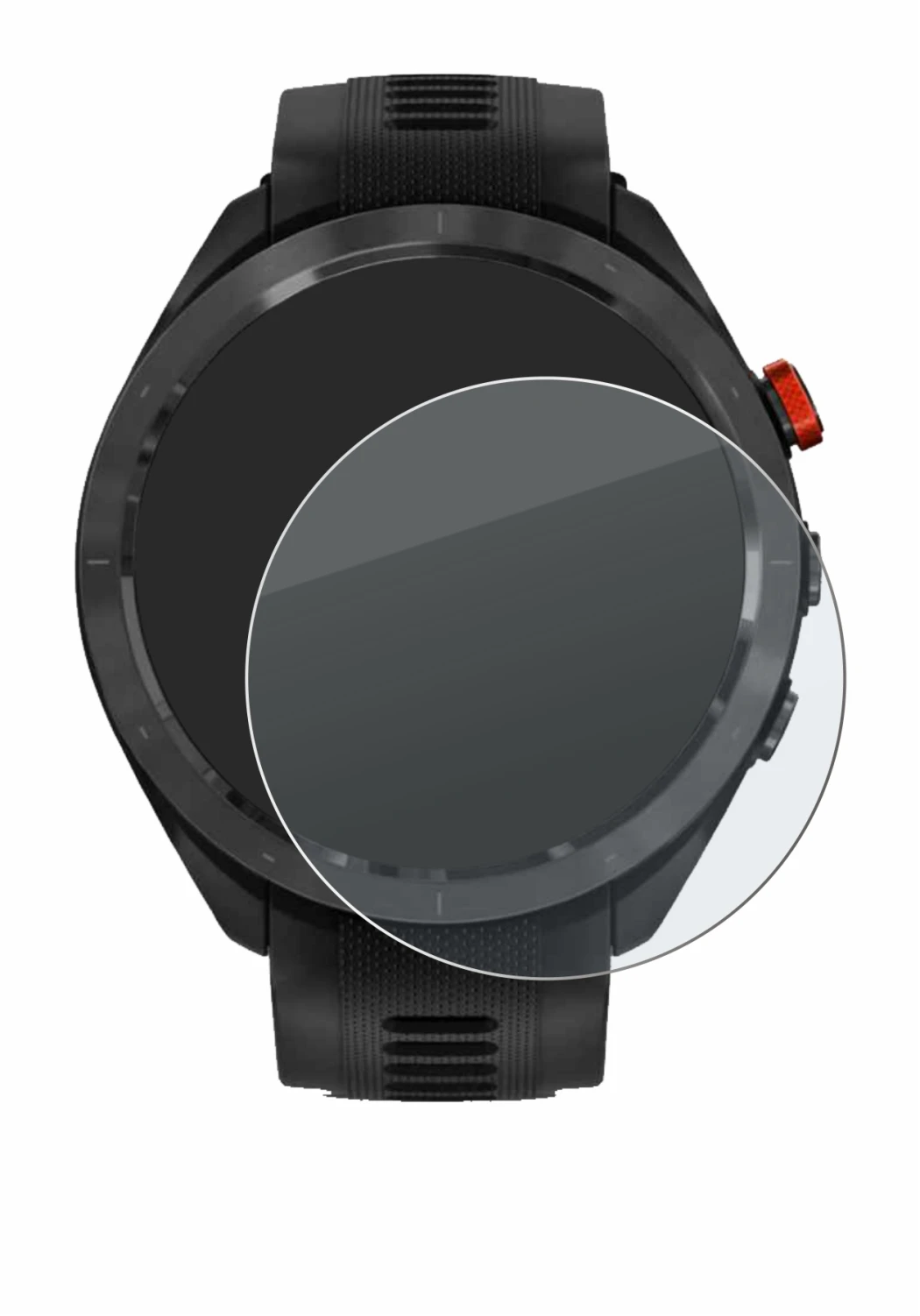 Image of the device Garmin Approach S70 (47 mm) with a wide variety of screen protectors.