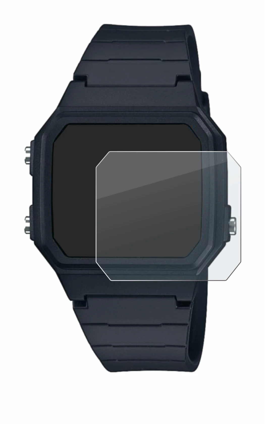 Image of the device Casio W-217H-1AVCF with a wide variety of screen protectors.