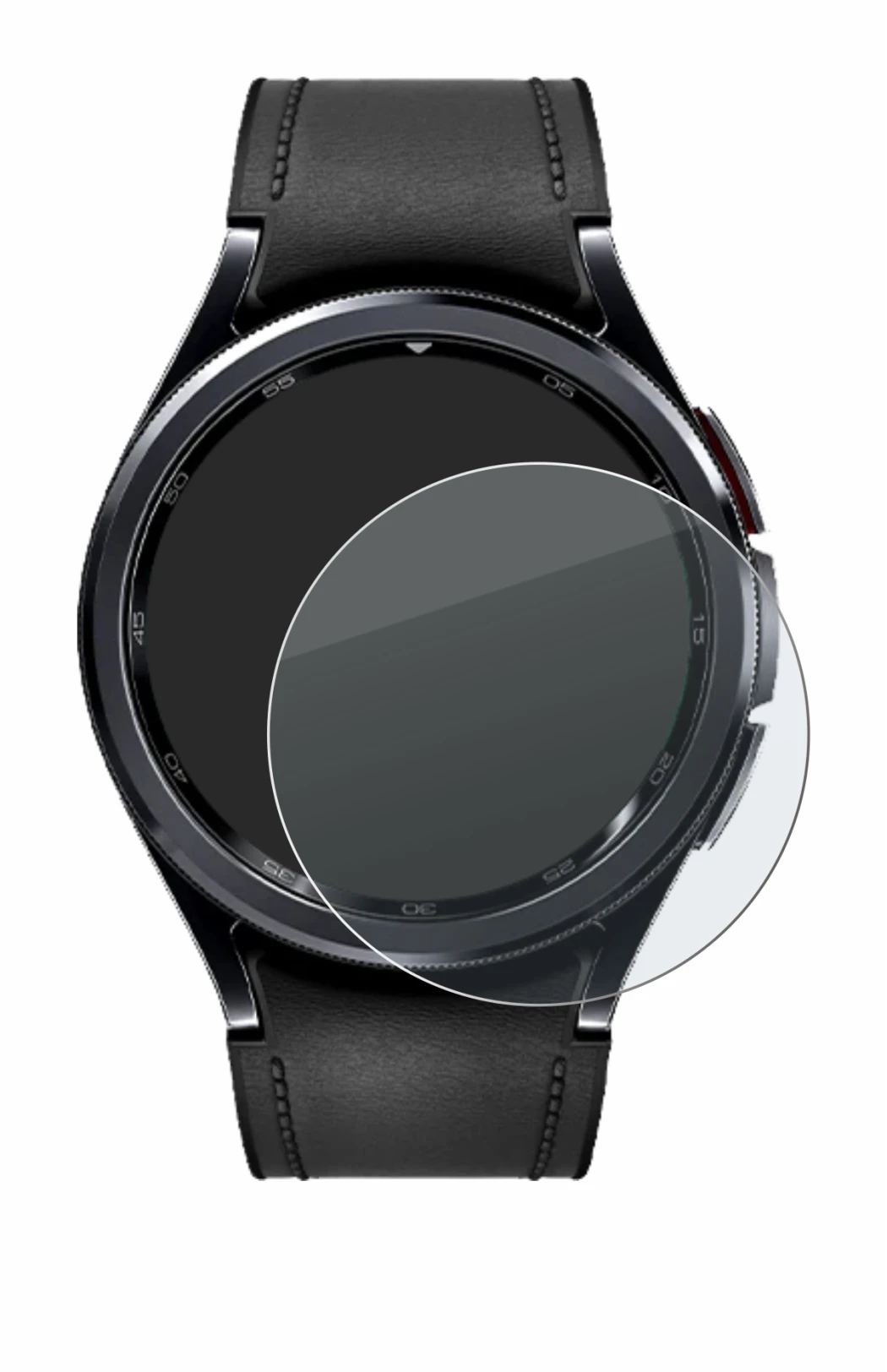 Image of the device Samsung Galaxy Watch 6 Classic (43 mm) with a wide variety of screen protectors.