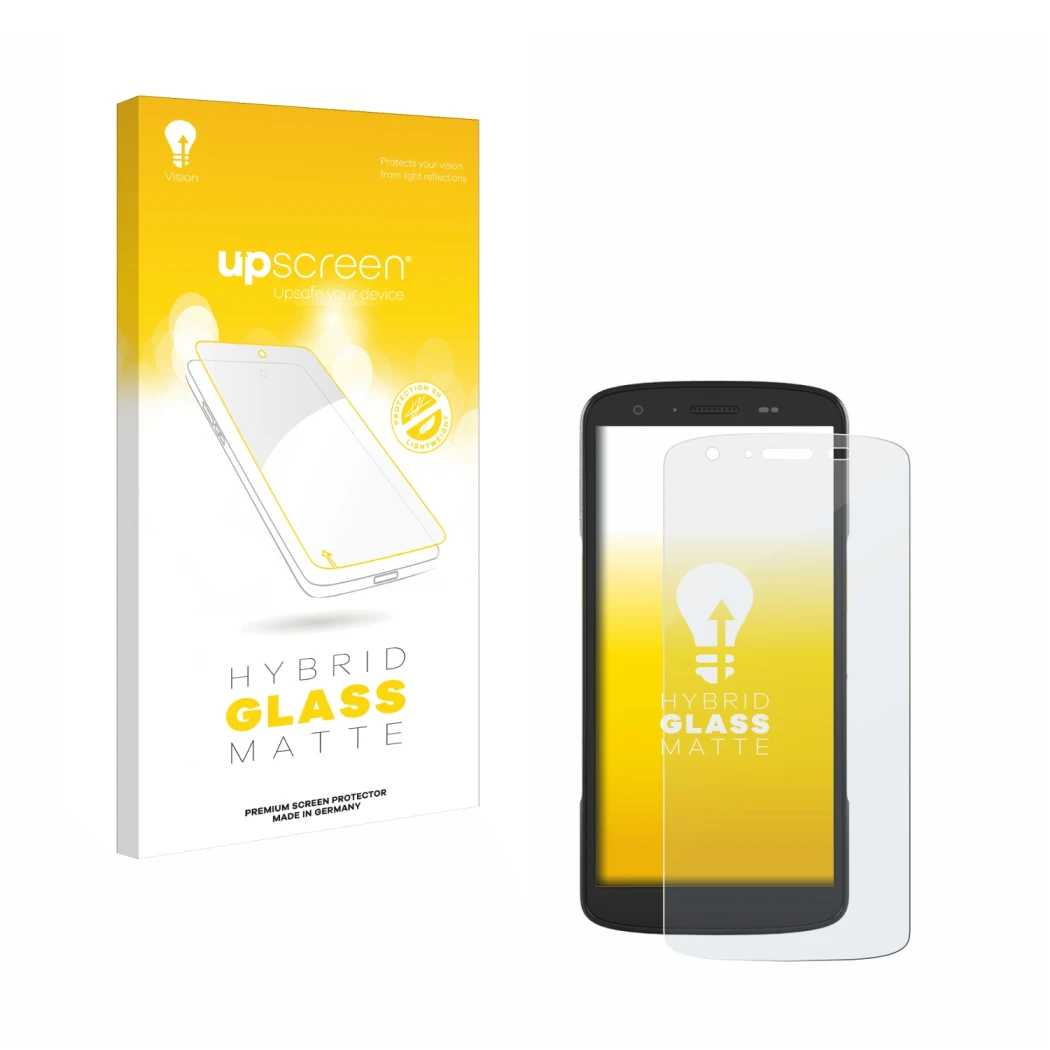 Front side of a product packaging with the brand logo upscreen. Next to it is the device Zebra TC22 shown with the correspondi