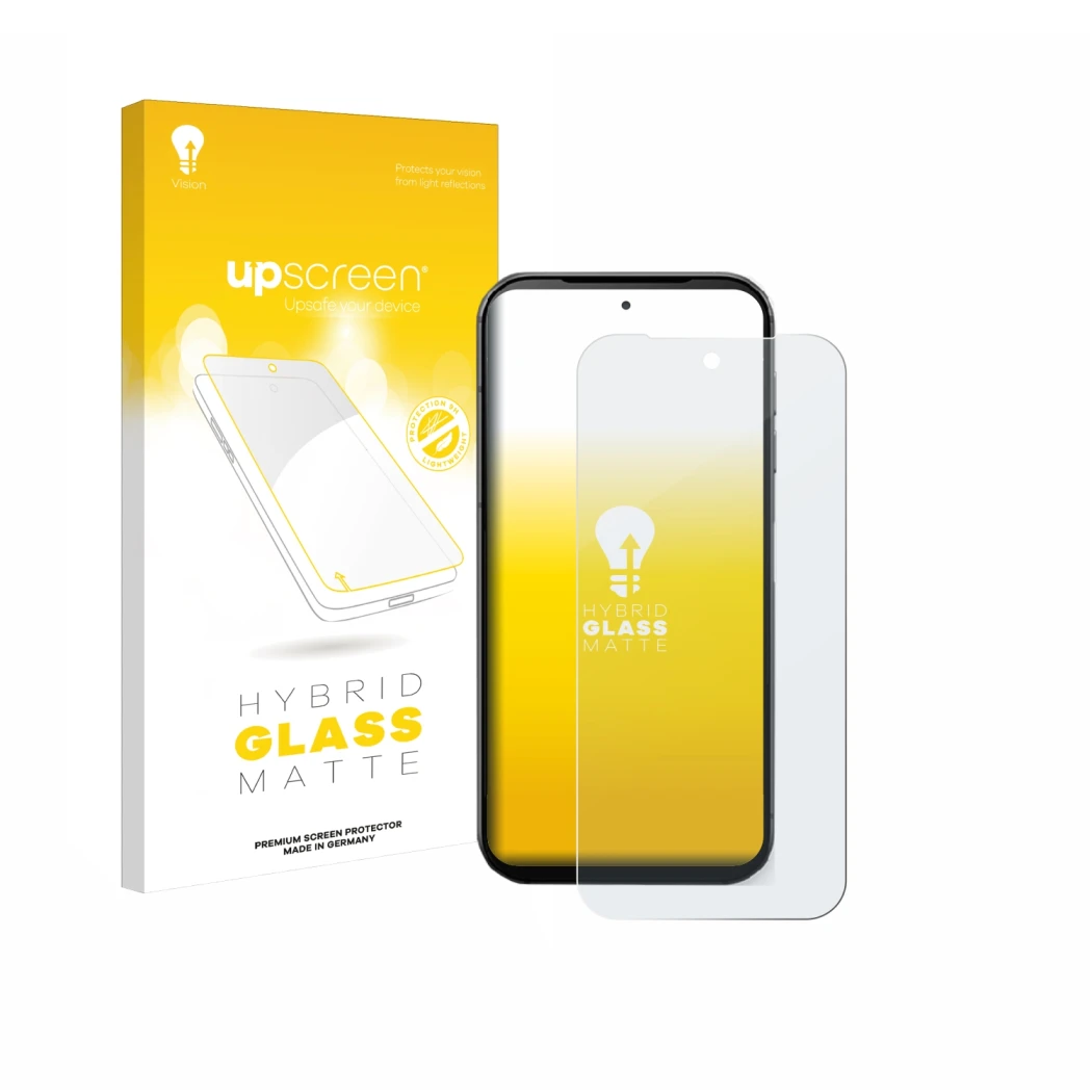 Front side of a product packaging with the brand logo upscreen. Next to it is the device Fairphone 5 shown with the correspond