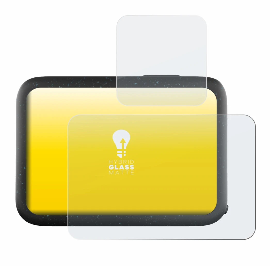 Image of the device GoPro Hero 12 Black with a wide variety of screen protectors.