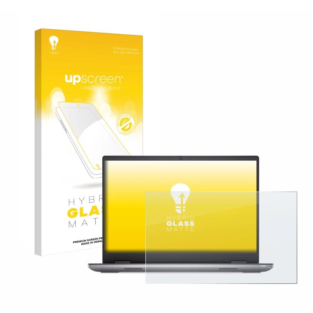 Front side of a product packaging with the brand logo upscreen. Next to it is the device Dell Precision 7670 Non-Touch shown w