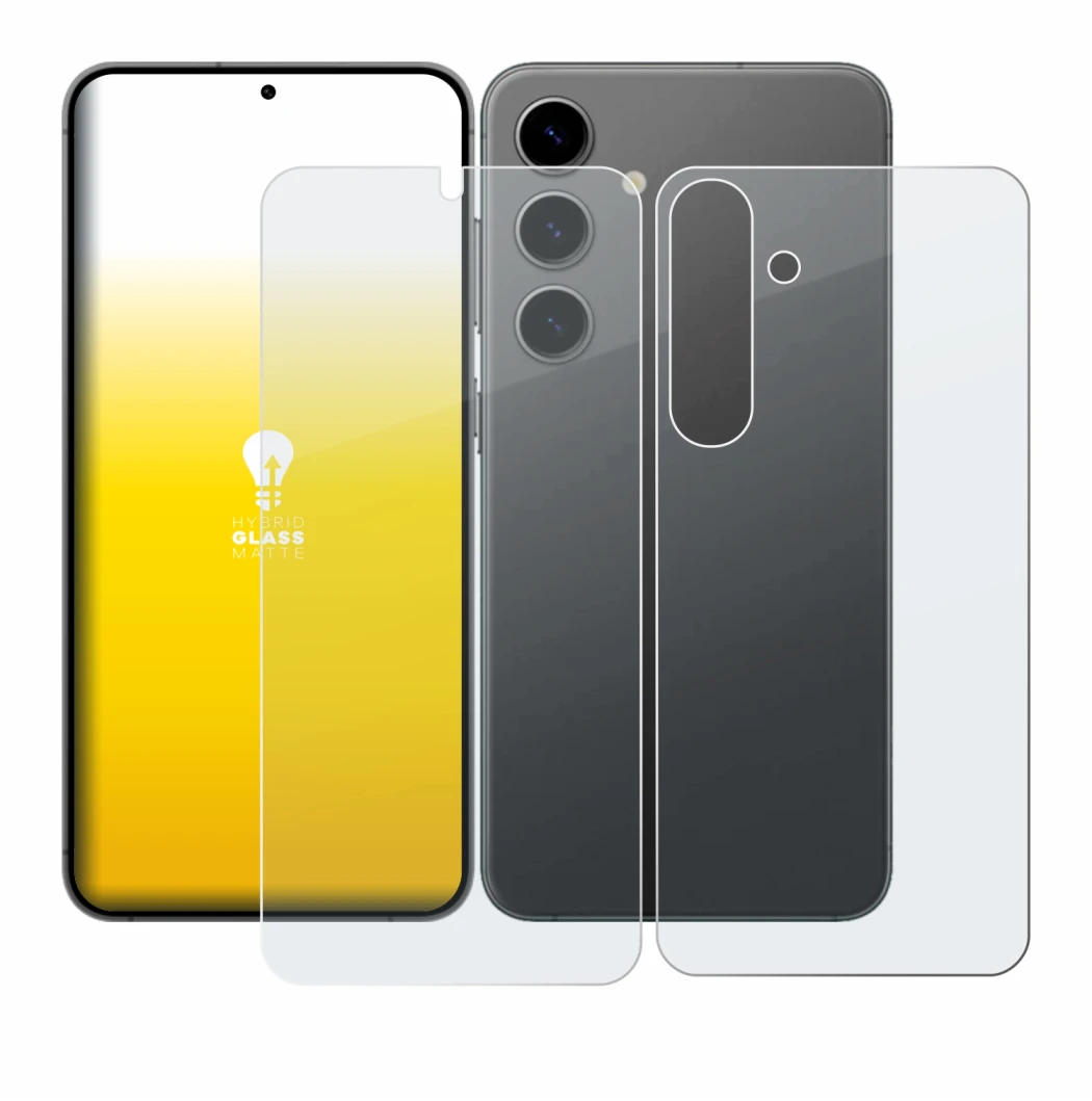 Image of the device Samsung Galaxy S24 Plus (Front+Back) with a wide variety of screen protectors.