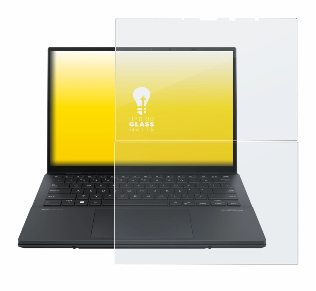 Image of the device ASUS ZenBook Duo OLED 2024 UX8406 with a wide variety of screen protectors.