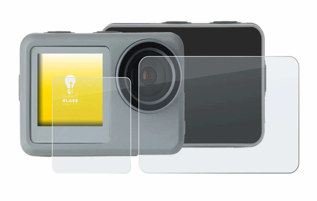 Image of the device Rollei Actioncam 9s Plus with a wide variety of screen protectors.