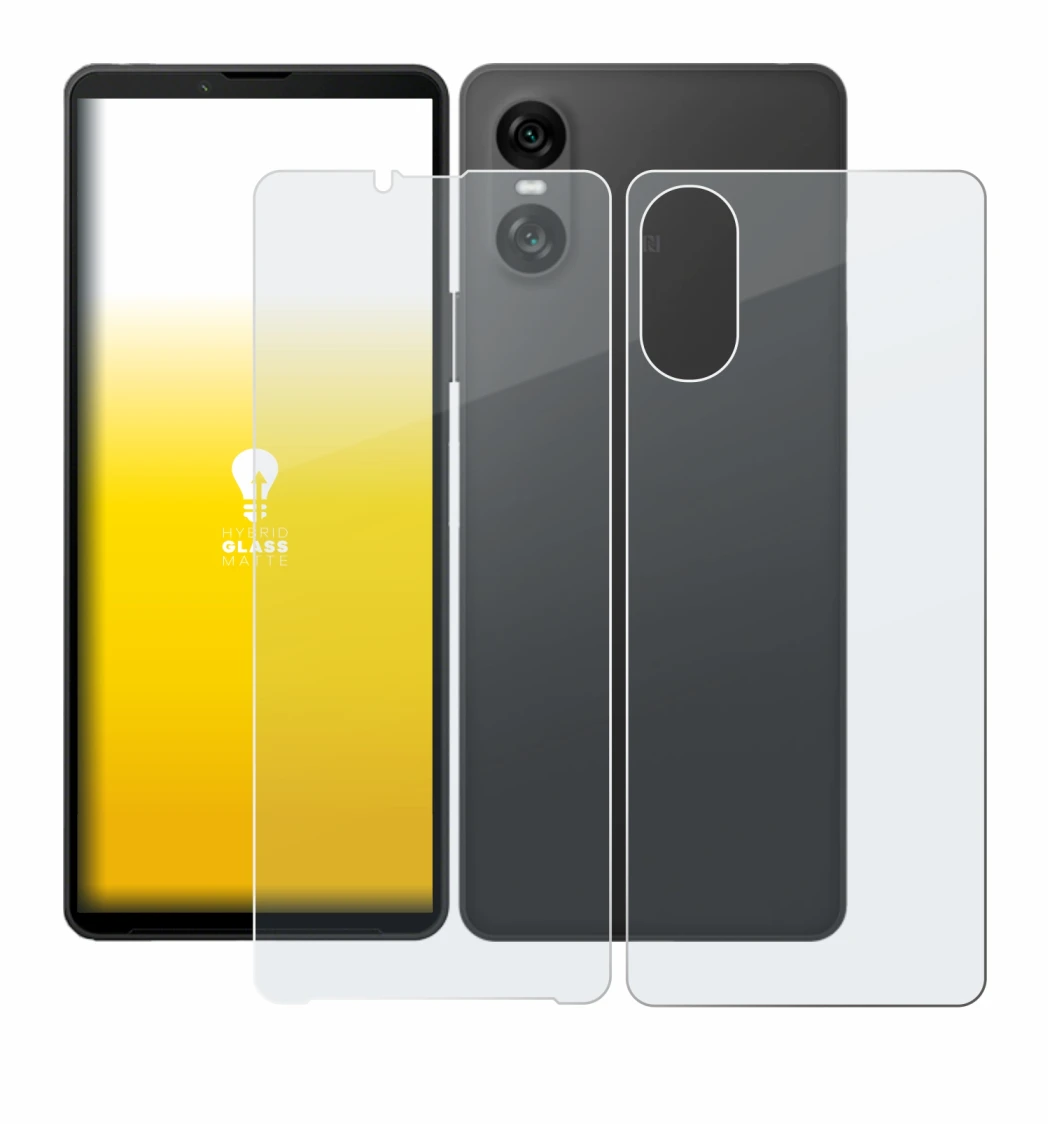 Image of the device Sony Xperia 10 VI (Front+Back) with a wide variety of screen protectors.