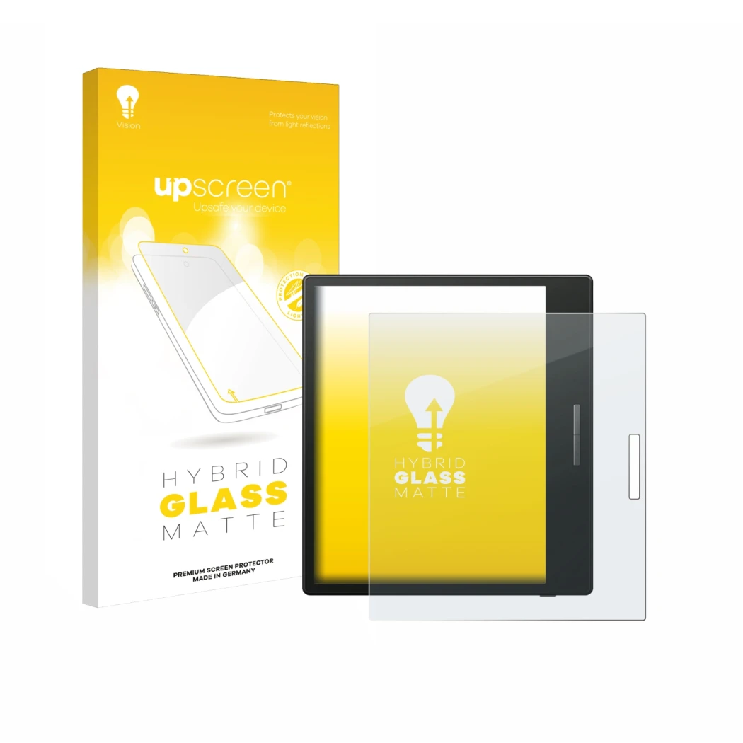 Front side of a product packaging with the brand logo upscreen. Next to it is the device Boox Go Color 7 shown with the corres