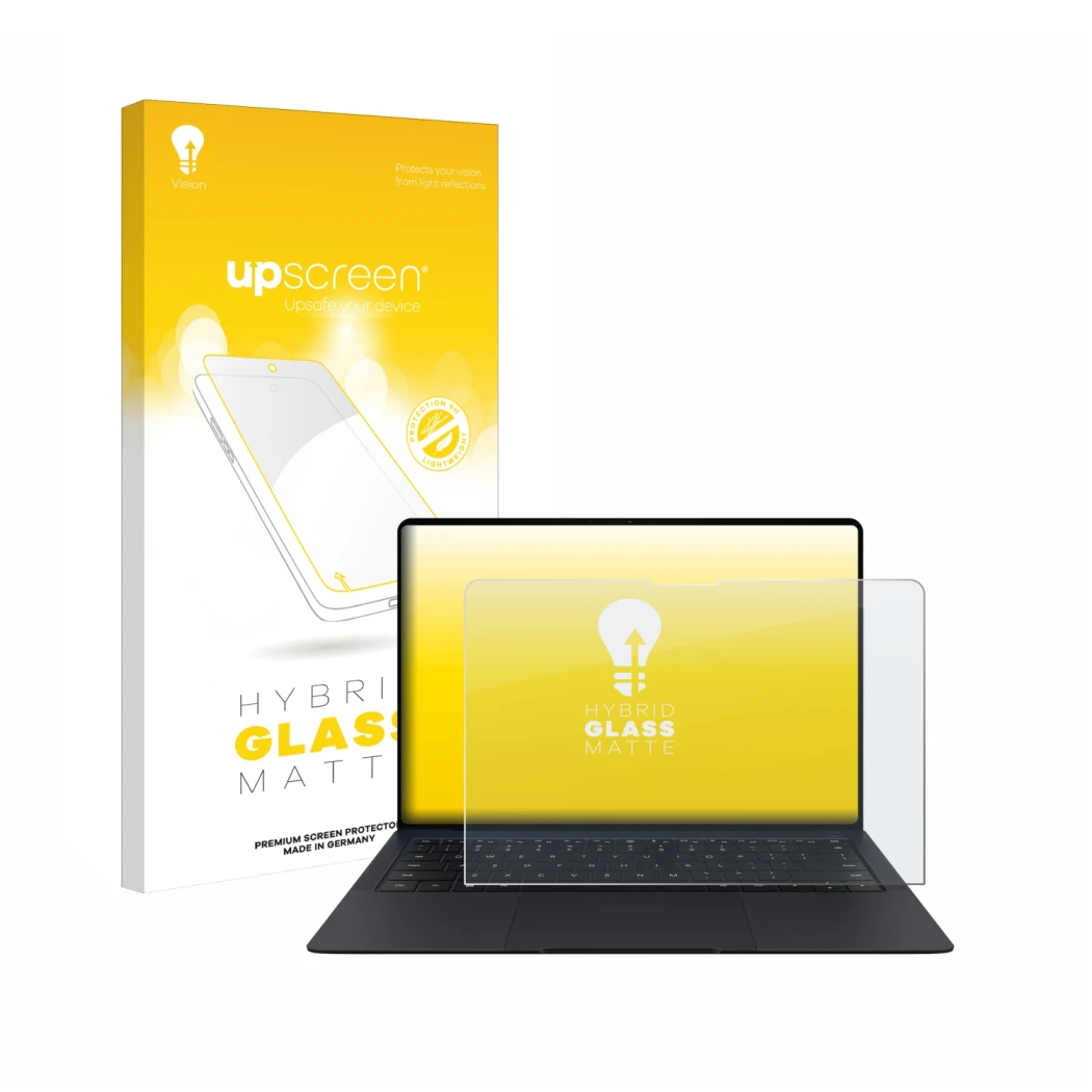 Front side of a product packaging with the brand logo upscreen. Next to it is the device Huawei MateBook X Pro 2024 shown with