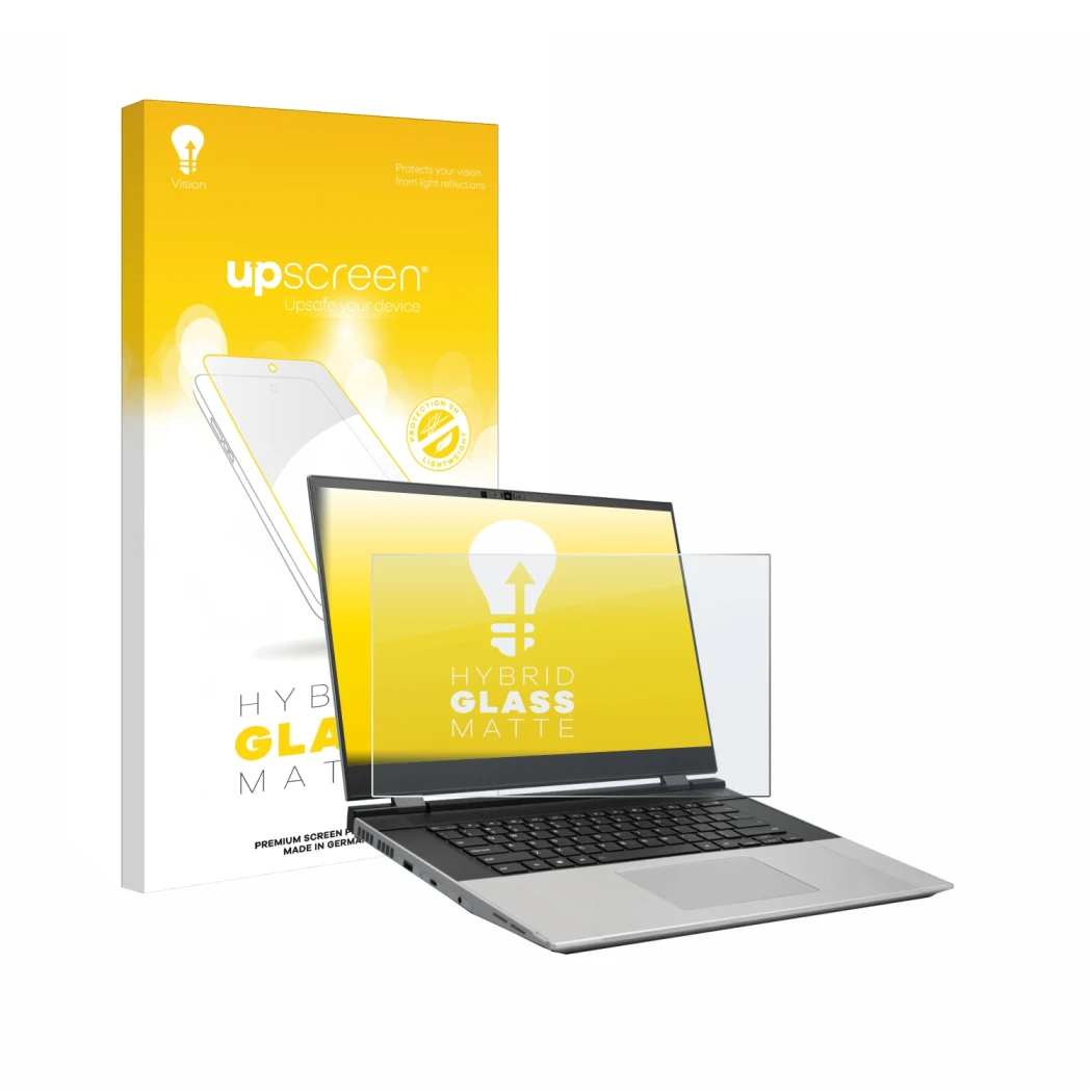 Front side of a product packaging with the brand logo upscreen. Next to it is the device Framework Laptop 16 shown with the co