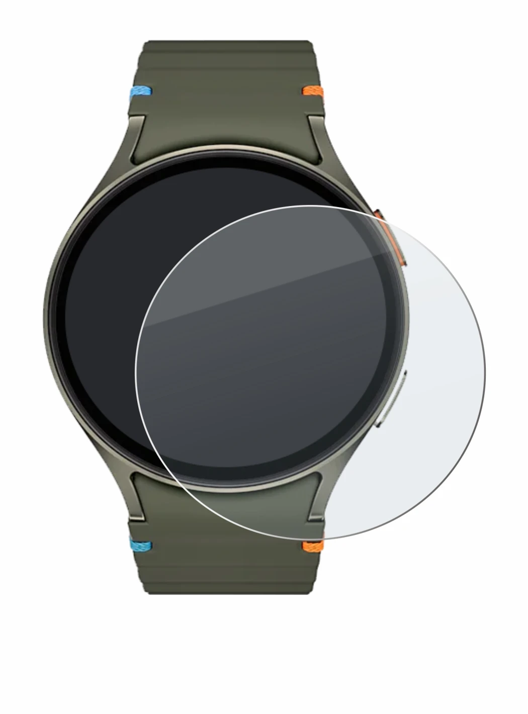 Image of the device Samsung Galaxy Watch 7 (44 mm) with a wide variety of screen protectors.