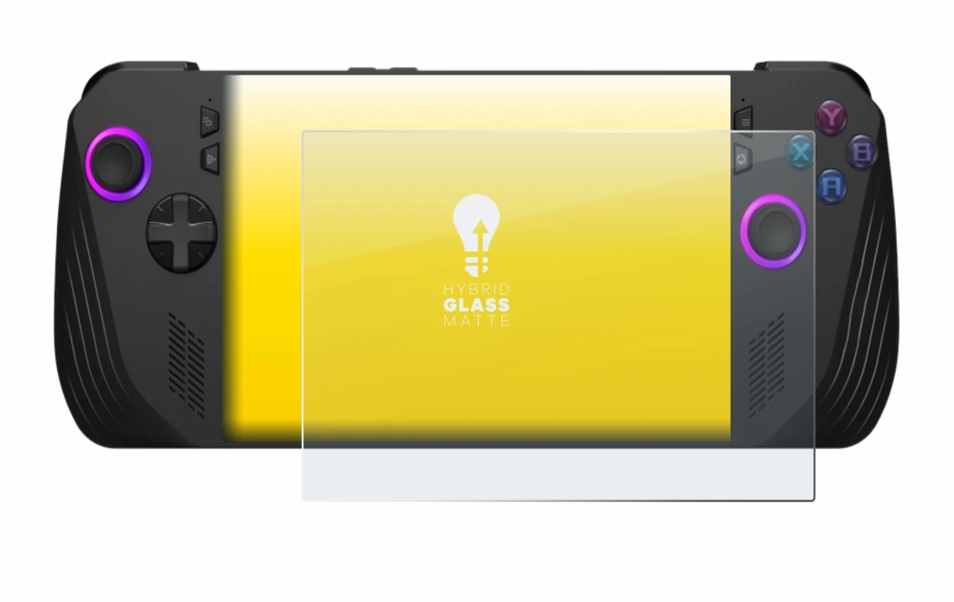 Image of the device ASUS ROG Ally X (2024) with a wide variety of screen protectors.