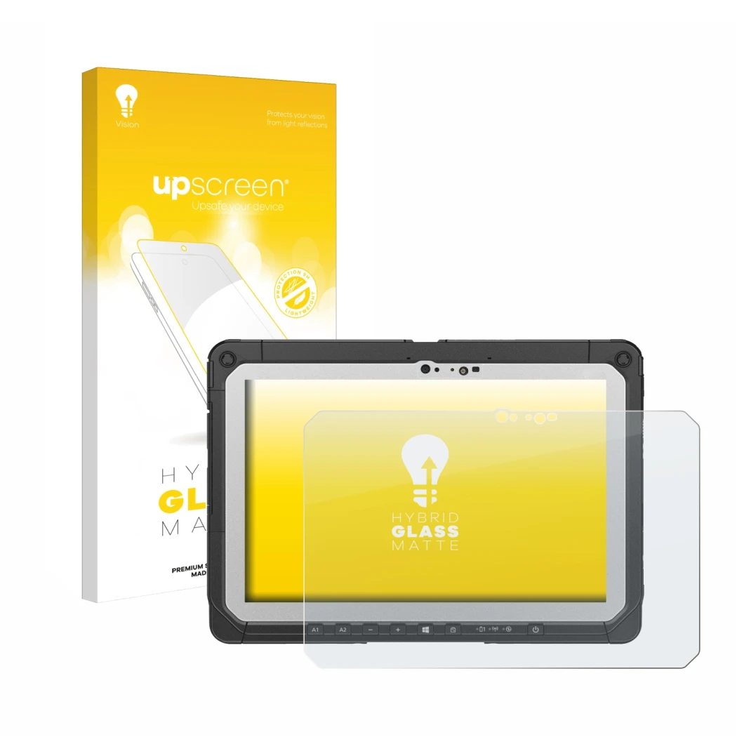 Front side of a product packaging with the brand logo upscreen. Next to it is the device Panasonic Toughbook CF-20 MK2 shown w