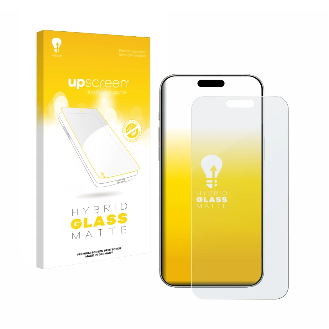 Front side of a product packaging with the brand logo upscreen. Next to it is the device Apple iPhone 16 Pro shown with the co