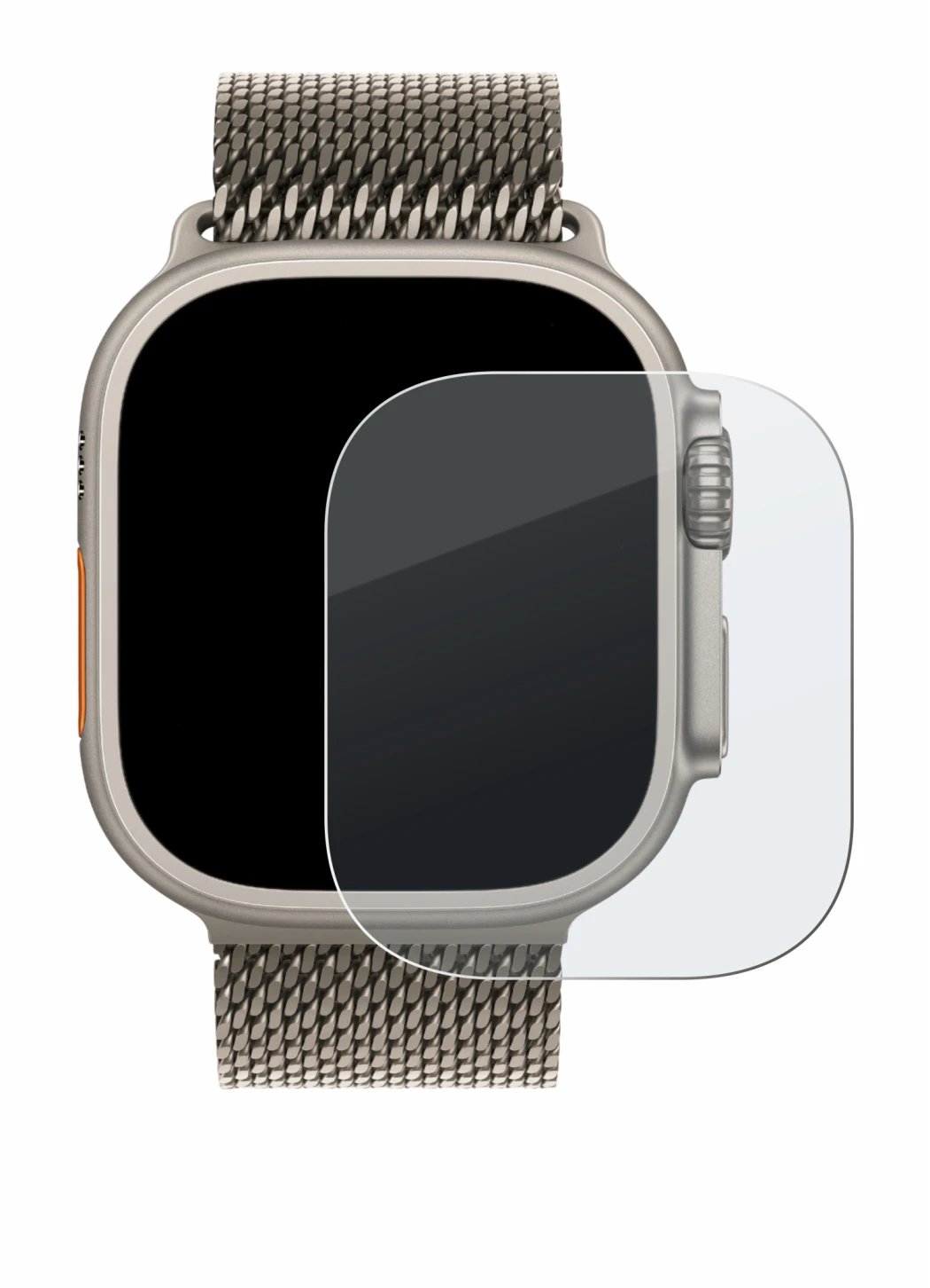 Image of the device Apple Watch Ultra 3 with a wide variety of screen protectors.