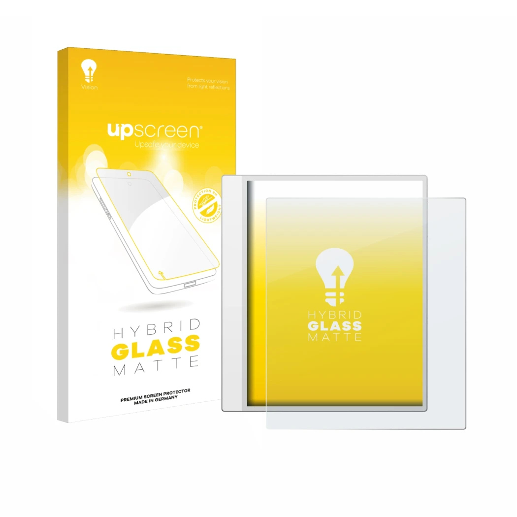 Front side of a product packaging with the brand logo upscreen. Next to it is the device Boox Note Max shown with the correspo