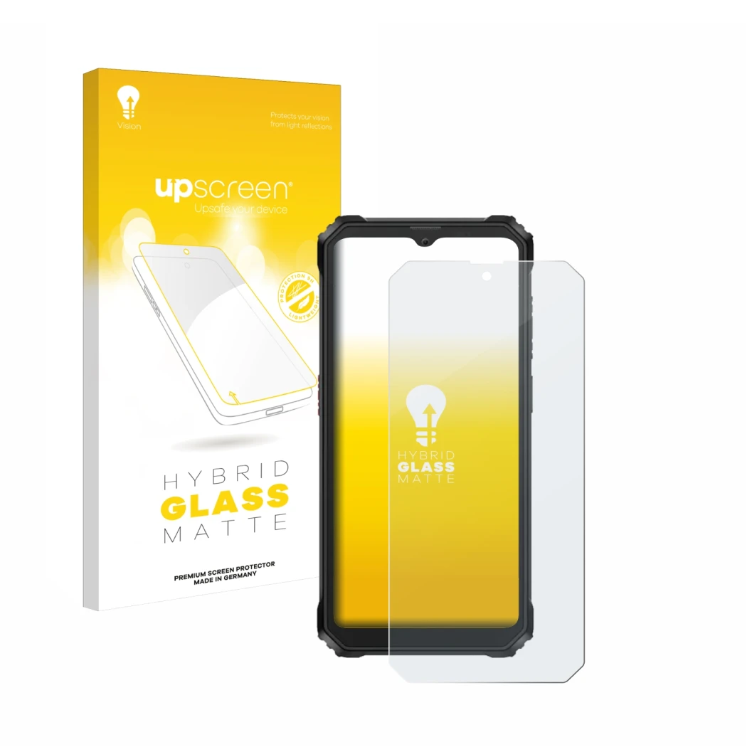 Front side of a product packaging with the brand logo upscreen. Next to it is the device Blackview BV6200 Plus shown with the 