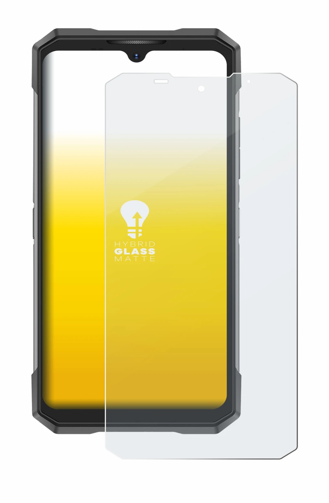 Image of the device Doogee S200X with a wide variety of screen protectors.