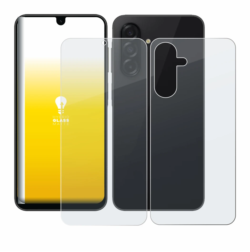 Image of the device Samsung Galaxy A26 5G (Front+Back) with a wide variety of screen protectors.