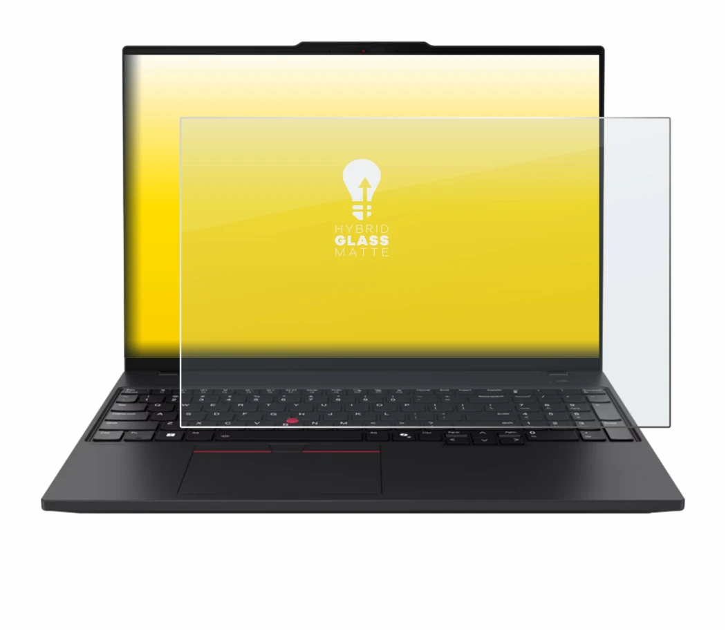 Image of the device Lenovo ThinkPad P16s Gen 4 with a wide variety of screen protectors.