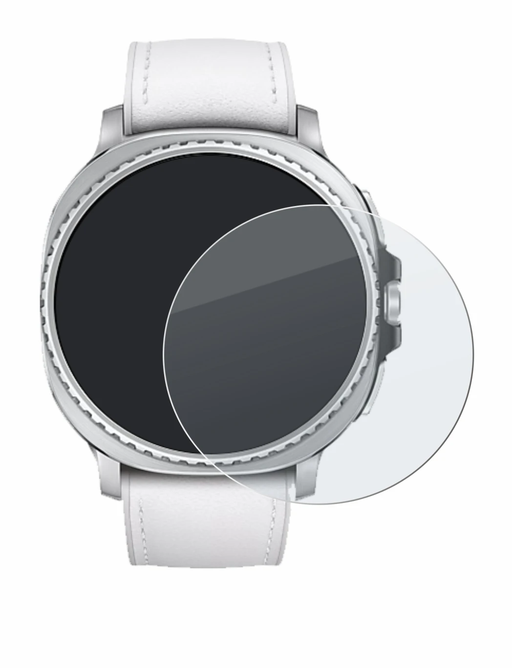 Image of the device Samsung Galaxy Watch 8 Classic (46 mm) with a wide variety of screen protectors.